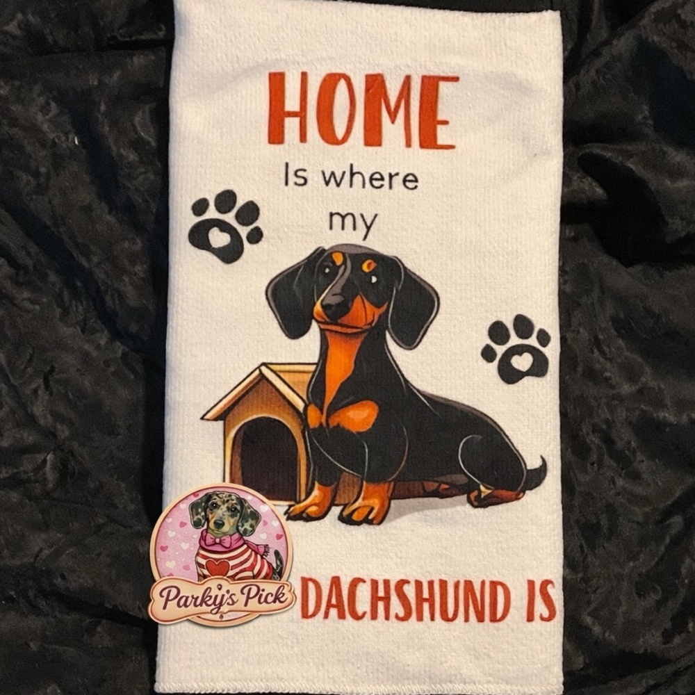 Dachshund Kitchen.Mocrofiber Home Is Where My Dachshund Is Doxie Lover Gift